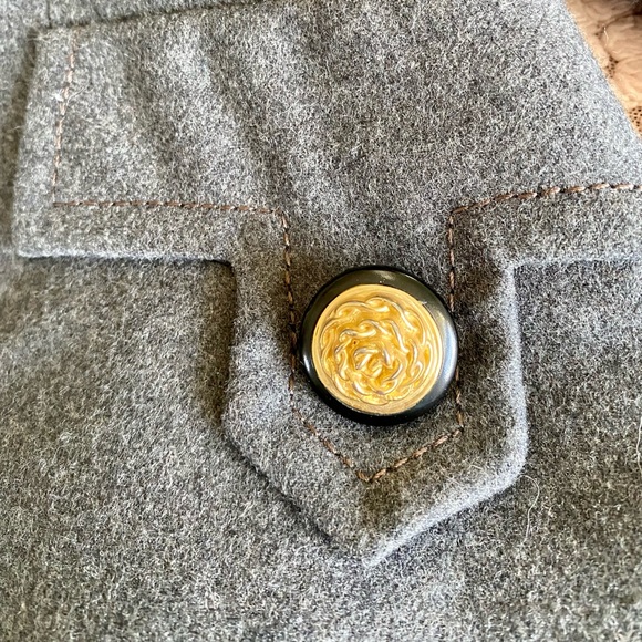 Vintage Ruth McCulloch Gray Wool and Velvet Cropped Jacket - Picture 4 of 8